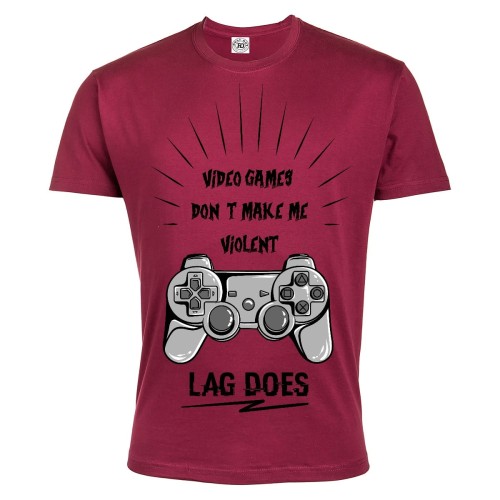 KOSZULKA VIDEO GAMES DON'T MAKE ME VIOLENT LAG DOES 2