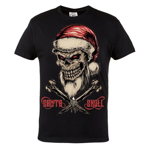 KOSZULKA ŚWIĄTECZNA MĘSKA SANTA SKULL 