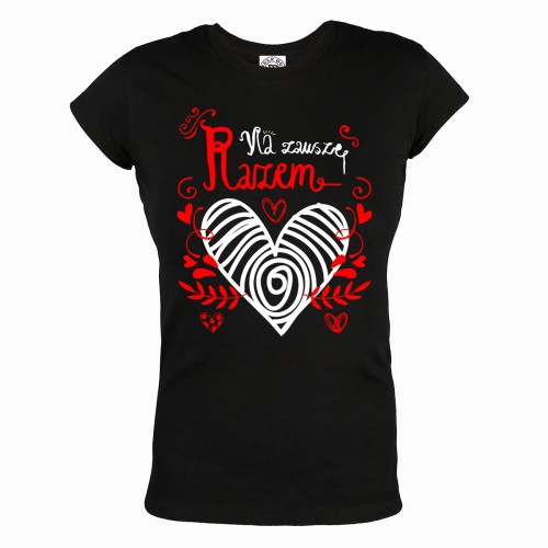 KOSZULKA WALENTYNKOWA PREZENT NA WALENTYNKI DLA NIEJ NA ZAWSZE RAZEM 