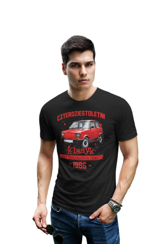 Koszulka prezent na 40 urodziny 1986 Klasyk PRL Fiat 126p torba gratis  7
