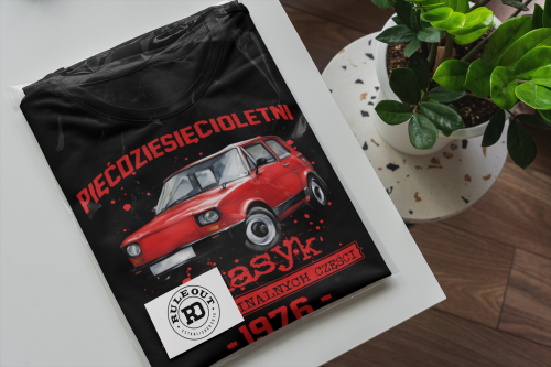 Koszulka prezent na 50 urodziny 1976 Klasyk PRL Fiat 126p torba gratis  4