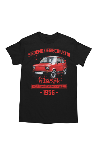 Koszulka prezent na 70 urodziny 1956 Klasyk PRL Fiat 126p torba gratis  5