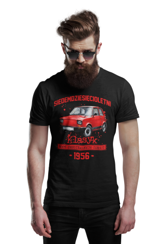 Koszulka prezent na 70 urodziny 1956 Klasyk PRL Fiat 126p torba gratis  4