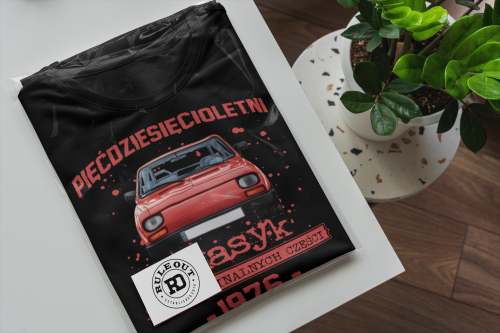 Koszulka prezent na 50 urodziny 1976 Klasyk PRL Fiat 126p torba gratis 6