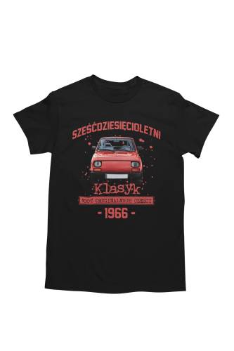Koszulka prezent na 60 urodziny 1966 Klasyk PRL Fiat 126p torba gratis 5