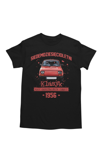 Koszulka prezent na 70 urodziny 1956 Klasyk PRL Fiat 126p torba gratis 5