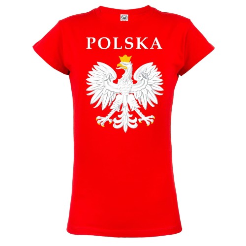 KOSZULKA DAMSKA POLSKA GODŁO POLSKI REPREZENTACJA POLSKI ORZEŁ BIAŁY