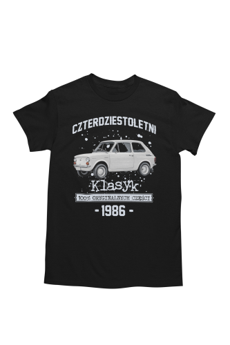 Koszulka prezent na 40 urodziny 1986 Klasyk PRL Fiat 126p torba gratis  5