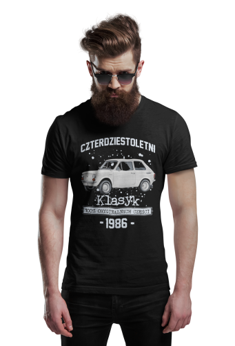 Koszulka prezent na 40 urodziny 1986 Klasyk PRL Fiat 126p torba gratis  4