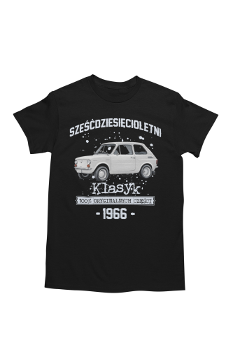 Koszulka prezent na 60 urodziny 1966 Klasyk PRL Fiat 126p torba gratis  5