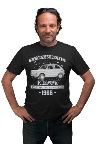 Koszulka prezent na 70 urodziny 1956 Klasyk PRL Fiat 126p torba gratis  4