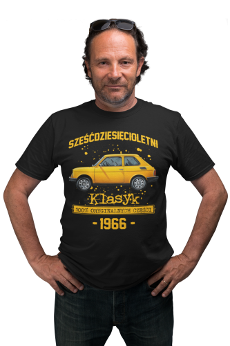 Koszulka prezent na 60 urodziny 1966 Klasyk PRL Fiat 126p torba gratis   2
