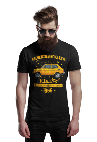 Koszulka prezent na 60 urodziny 1966 Klasyk PRL Fiat 126p torba gratis   3
