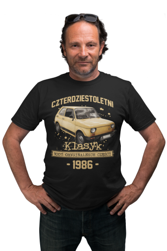 Koszulka prezent na 40 urodziny 1986 Klasyk PRL Fiat 126p torba gratis    2