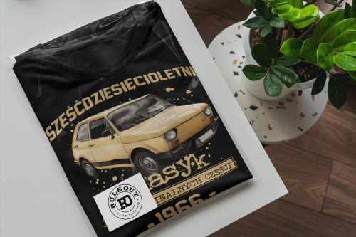 Koszulka prezent na 60 urodziny 1966 Klasyk PRL Fiat 126p torba gratis    6