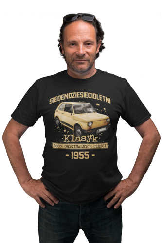Koszulka prezent na 70 urodziny 1956 Klasyk PRL Fiat 126p torba gratis    2