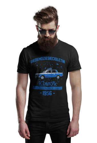 Koszulka prezent na 70 urodziny 1956 Klasyk PRL Fiat 125p torba gratis    3