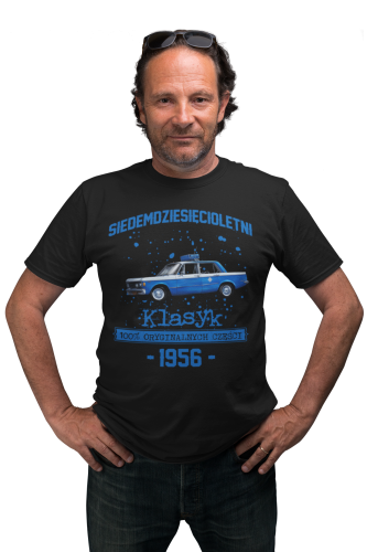 Koszulka prezent na 70 urodziny 1956 Klasyk PRL Fiat 125p torba gratis    4