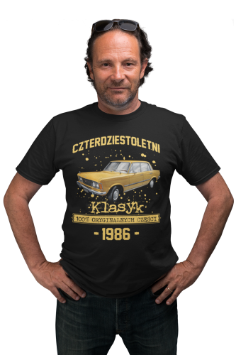 Koszulka prezent na 40 urodziny 1986 Klasyk PRL Fiat 125p torba gratis     2