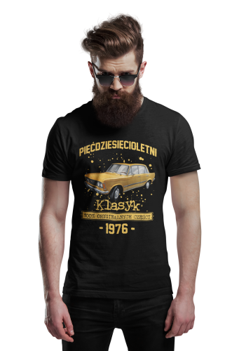 Koszulka prezent na 50 urodziny 1976 Klasyk PRL Fiat 125p torba gratis    3