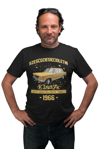 Koszulka prezent na 60 urodziny 1966 Klasyk PRL Fiat 125p torba gratis    2