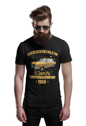 Koszulka prezent na 60 urodziny 1966 Klasyk PRL Fiat 125p torba gratis    3