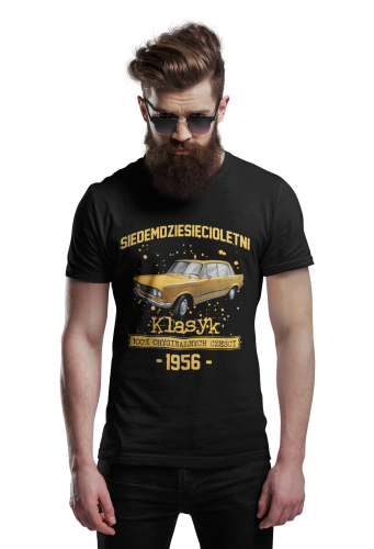 Koszulka prezent na 70 urodziny 1956 Klasyk PRL Fiat 125p torba gratis   3