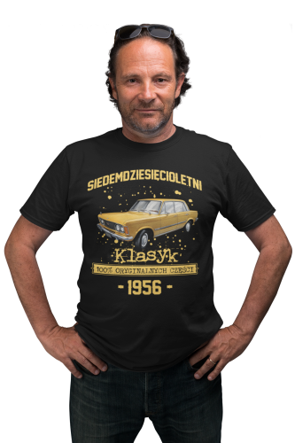 Koszulka prezent na 70 urodziny 1956 Klasyk PRL Fiat 125p torba gratis   4