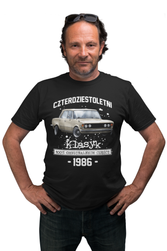 Koszulka prezent na 40 urodziny 1986 Klasyk PRL Fiat 125p torba gratis   2