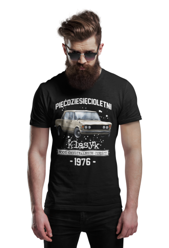 Koszulka prezent na 50 urodziny 1976 Klasyk PRL Fiat 125p torba gratis    4