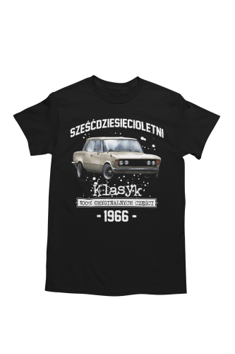 Koszulka prezent na 60 urodziny 1966 Klasyk PRL Fiat 125p torba gratis    5