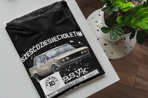 Koszulka prezent na 60 urodziny 1966 Klasyk PRL Fiat 125p torba gratis    6