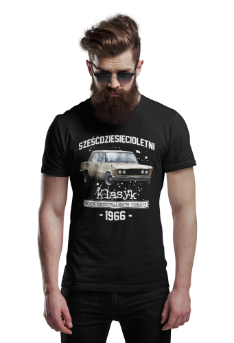 Koszulka prezent na 60 urodziny 1966 Klasyk PRL Fiat 125p torba gratis    4