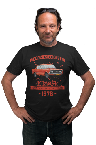 Koszulka prezent na 50 urodziny 1976 Klasyk PRL Fiat 125p torba gratis    2