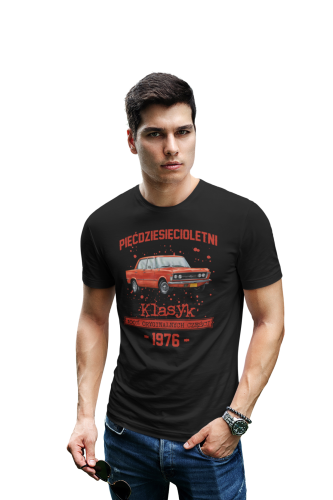Koszulka prezent na 50 urodziny 1976 Klasyk PRL Fiat 125p torba gratis    3
