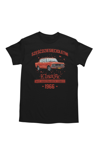 Koszulka prezent na 60 urodziny 1966 Klasyk PRL Fiat 125p torba gratis   5