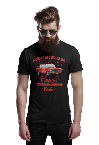 Koszulka prezent na 70 urodziny 1956 Klasyk PRL Fiat 125p torba gratis   3