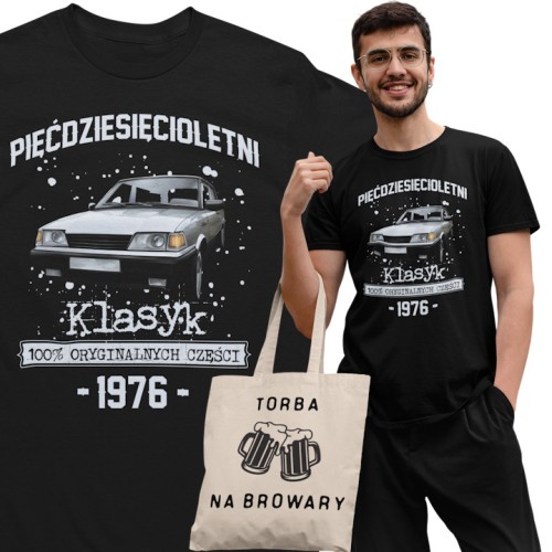 Koszulka prezent na 50 urodziny 1976 Klasyk PRL FSO Polonez torba gratis   