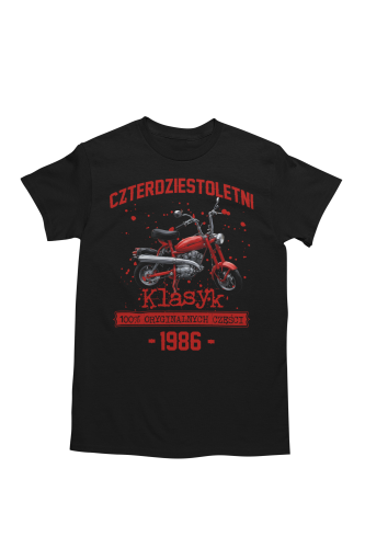 Koszulka prezent na 40 urodziny 1986 Klasyk PRL Motorynka torba graits  5