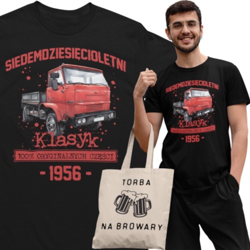 Koszulka prezent na 70 urodziny 1956 Klasyk PRL Star  torba gratis   1