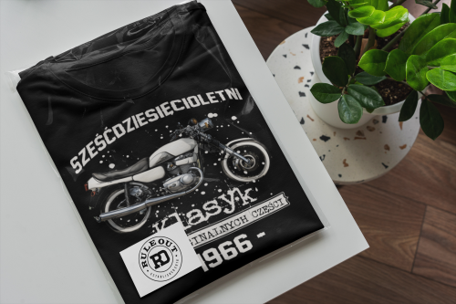 Koszulka prezent na 60 urodziny 1966 Klasyk PRL Jawa 350 torba gratis  6