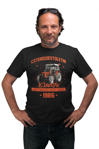 Koszulka prezent na 40 urodziny 1986 Klasyk PRL Ursus C-385 torba graits   2