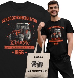 Koszulka prezent na 60 urodziny 1966 Klasyk PRL Ursus C-385 torba gratis 