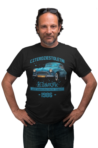Koszulka prezent na 40 urodziny 1986 Klasyk PRL FSO Syrena torba graits   2