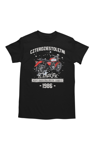 Koszulka prezent na 40 urodziny 1986 Klasyk PRL Jawa 350 torba graits   5