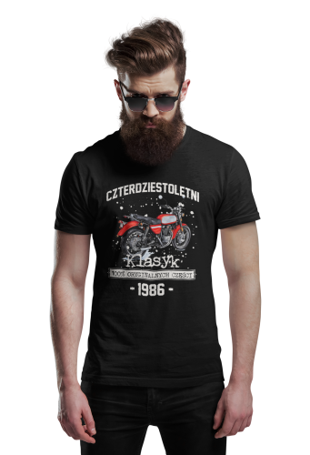 Koszulka prezent na 40 urodziny 1986 Klasyk PRL Jawa 350 torba graits   3
