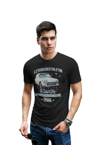 Koszulka prezent na 40 urodziny 1986 Klasyk PRL FSO Syrena torba graits  4