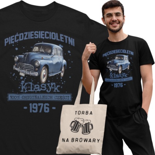 Koszulka prezent na 50 urodziny 1976 Klasyk PRL   FSO Warszawa  torba gratis    1