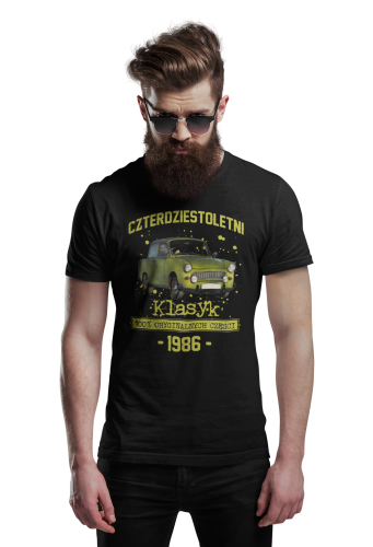 Koszulka prezent na 40 urodziny 1986 Klasyk PRL  Trabant 601 torba graits  3
