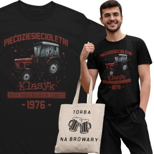 Koszulka prezent na 50 urodziny 1976 Klasyk PRL  Zetor 7211   torba gratis   1